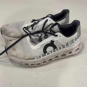Used On Cloudtec White and Gray Sneakers on clouds men’s size 12 shoes